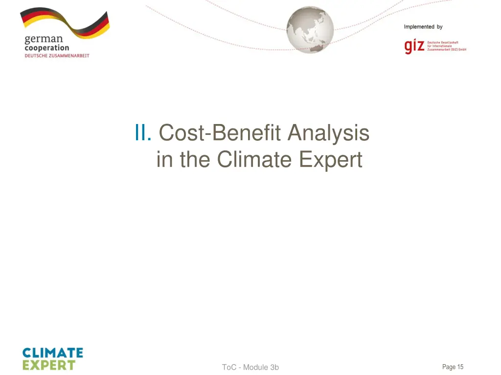 ii cost benefit analysis in the climate expert