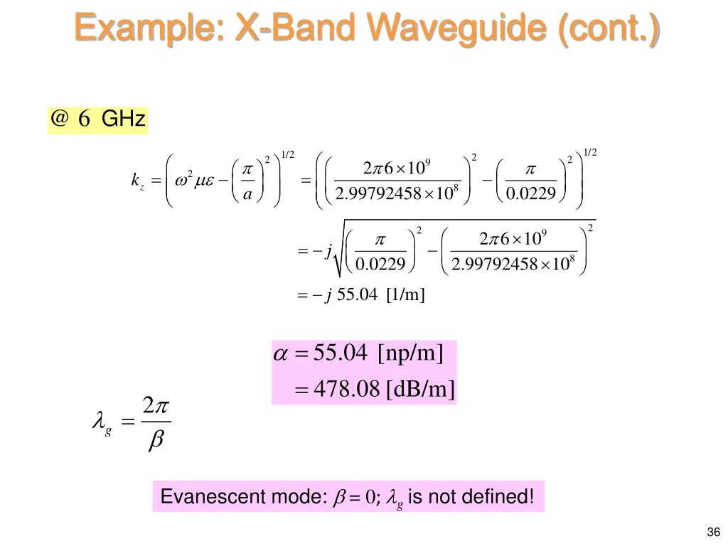 example x band waveguide cont