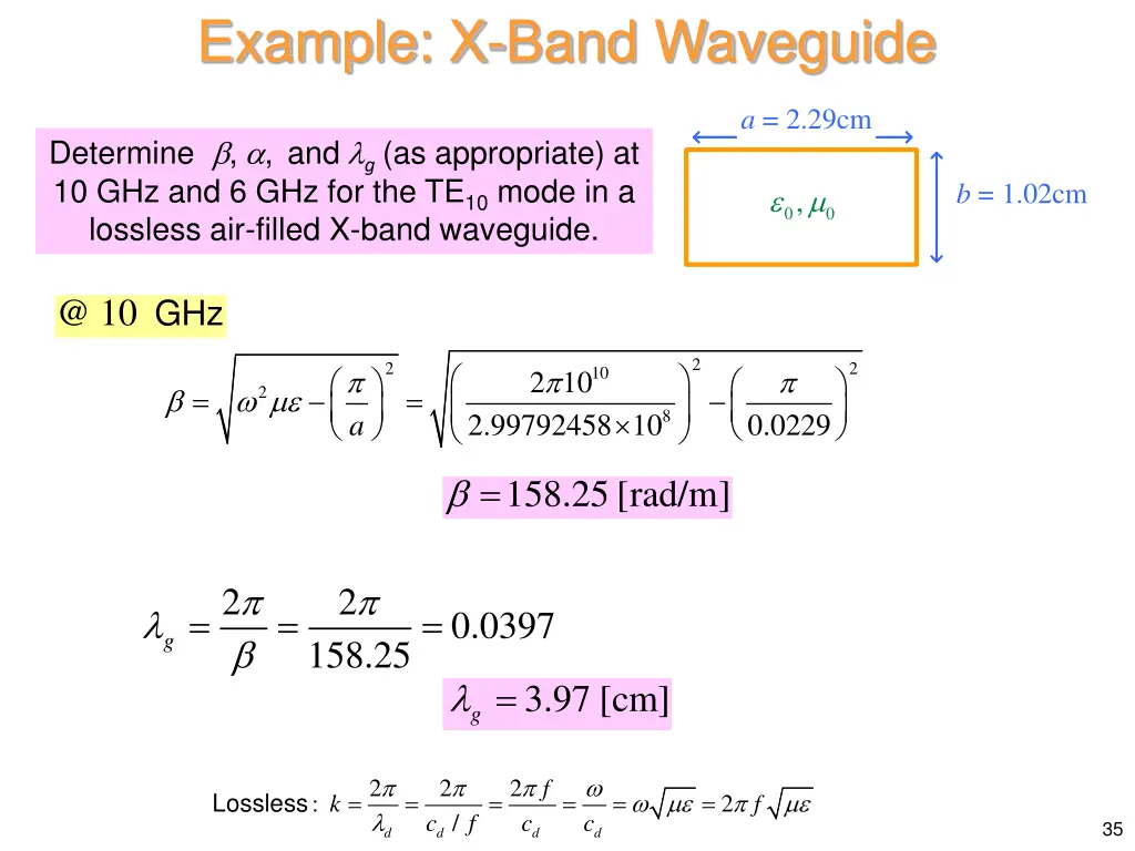 example x band waveguide