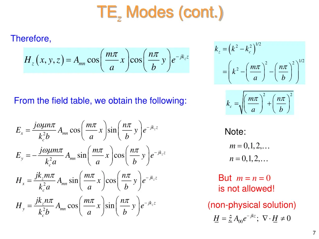 te z modes cont 2