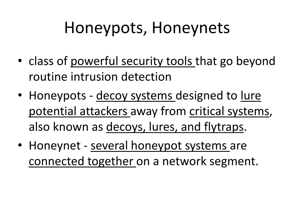 honeypots honeynets