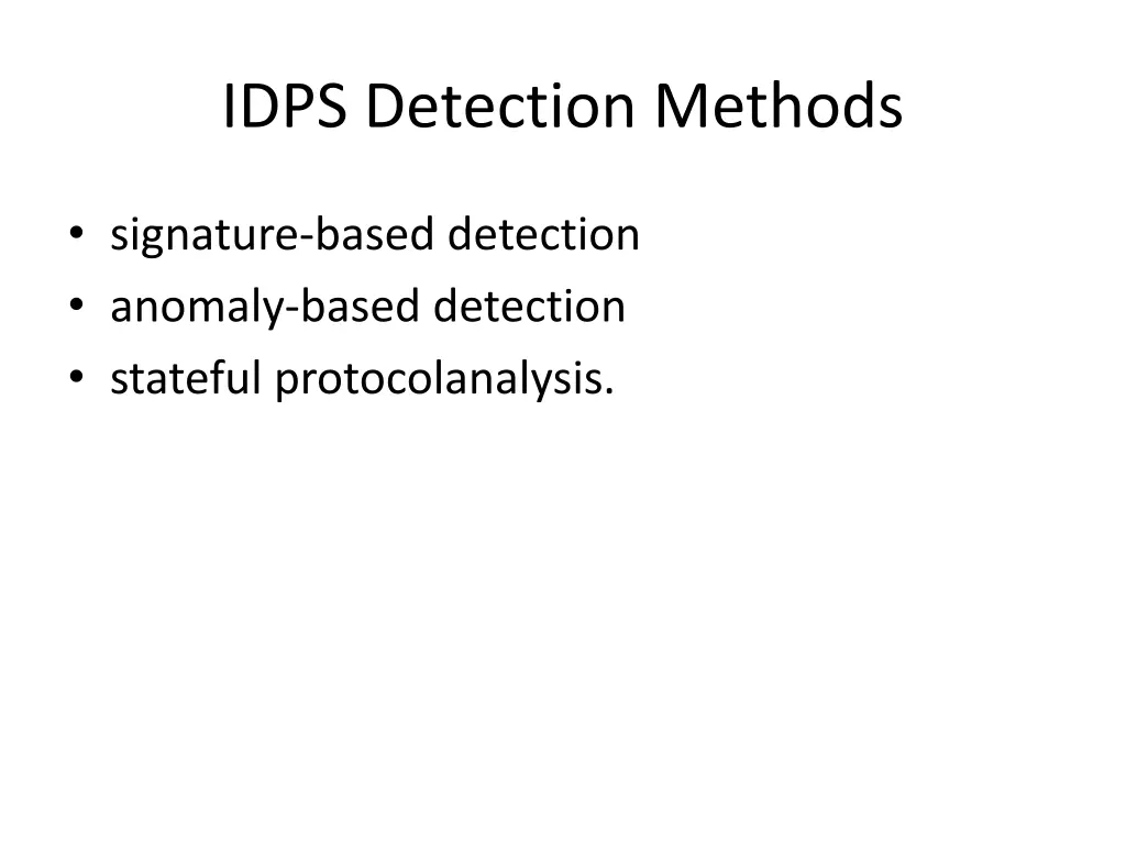 idps detection methods