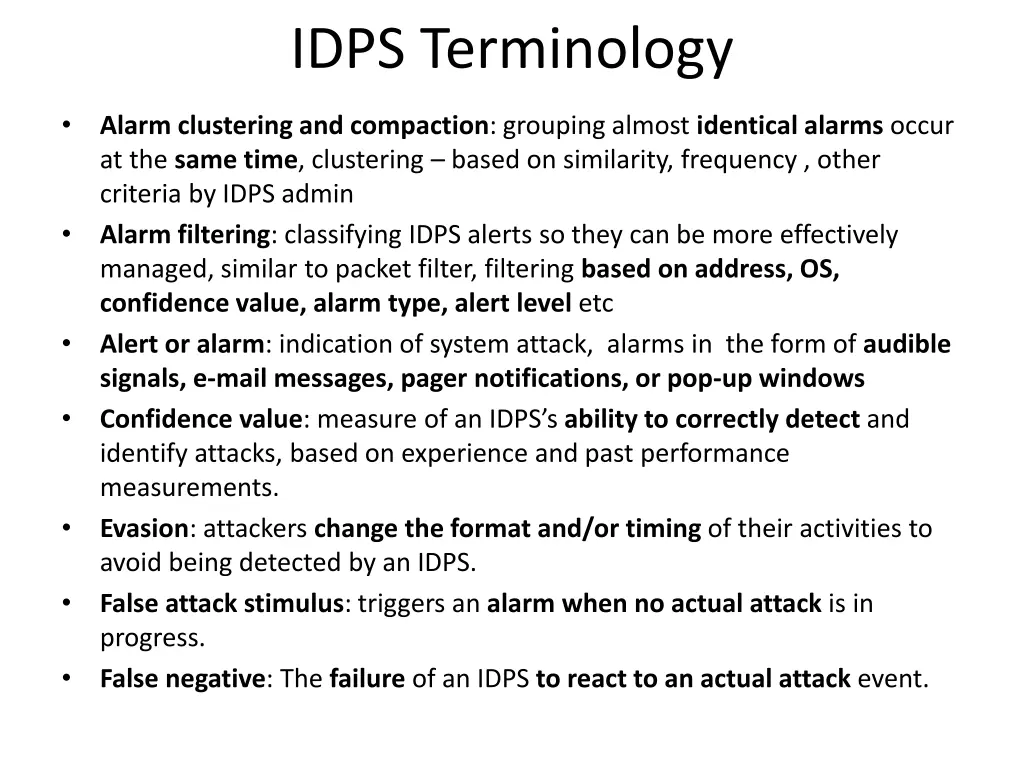 idps terminology