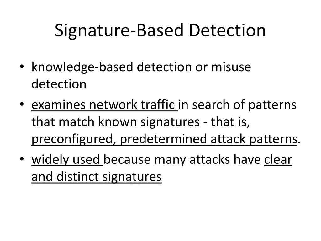 signature based detection