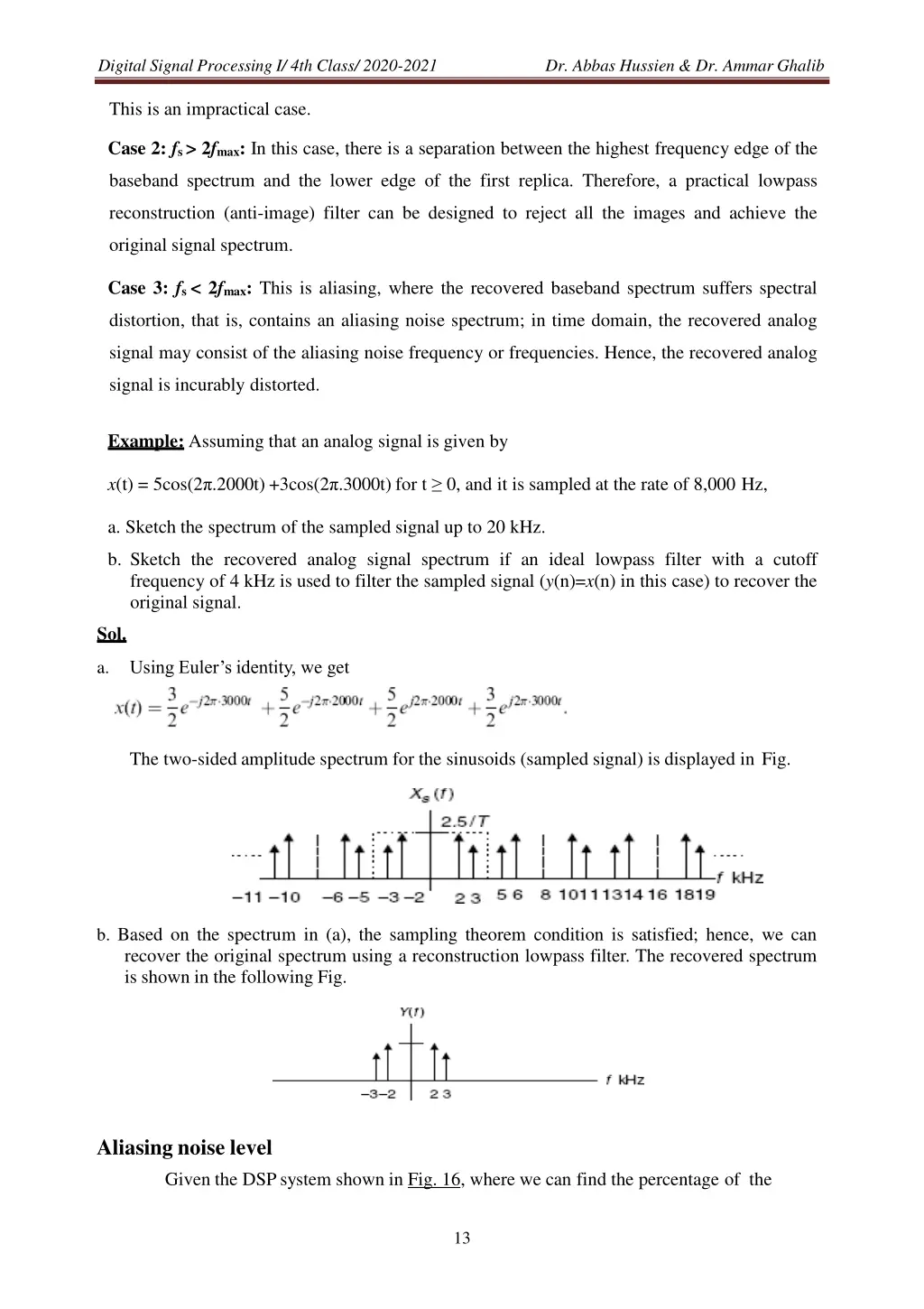 digital signal processing i 4th class 2020 2021 2