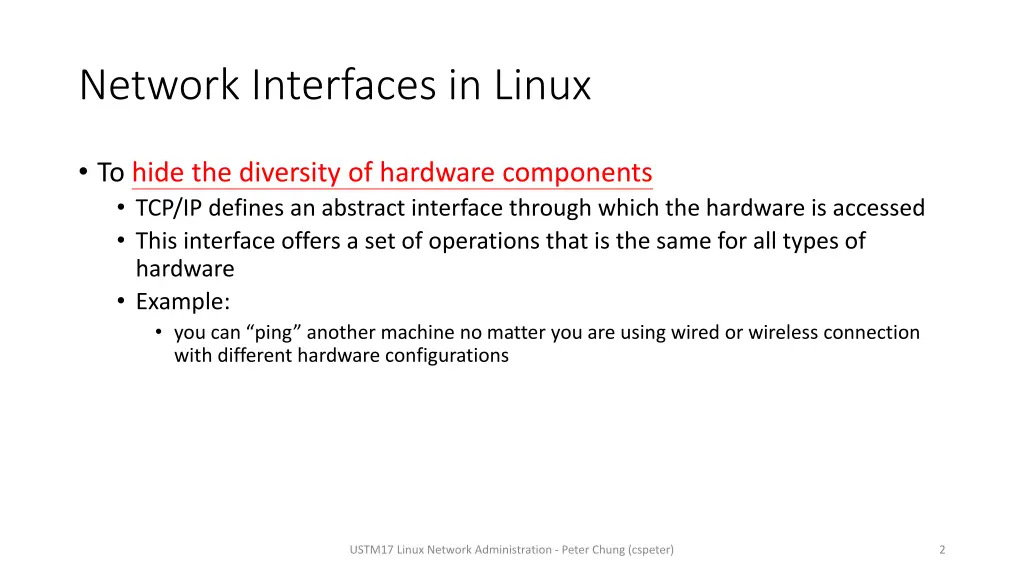 network interfaces in linux