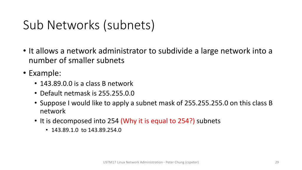 sub networks subnets