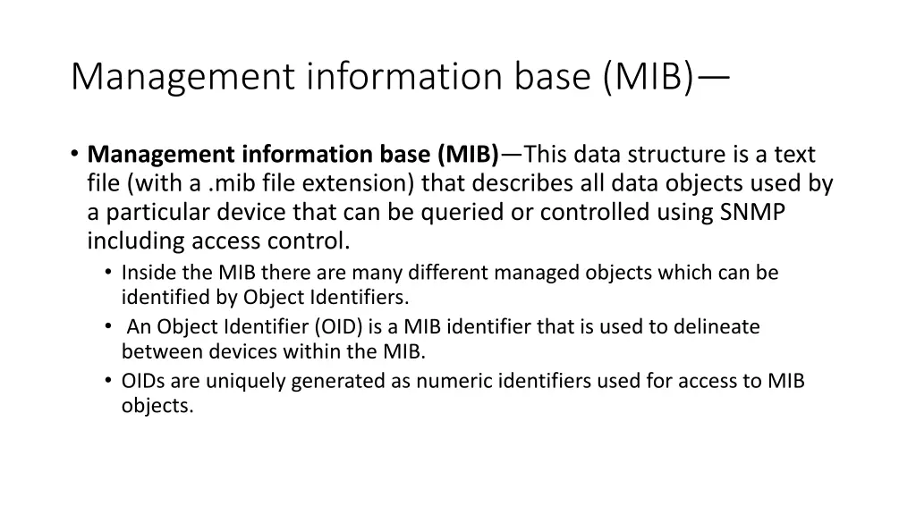 management information base mib