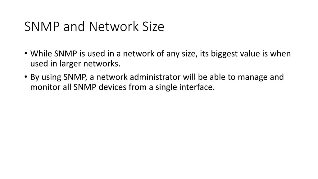 snmp and network size