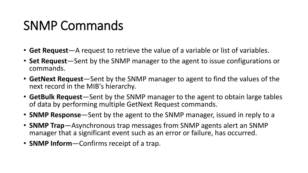 snmp commands snmp commands