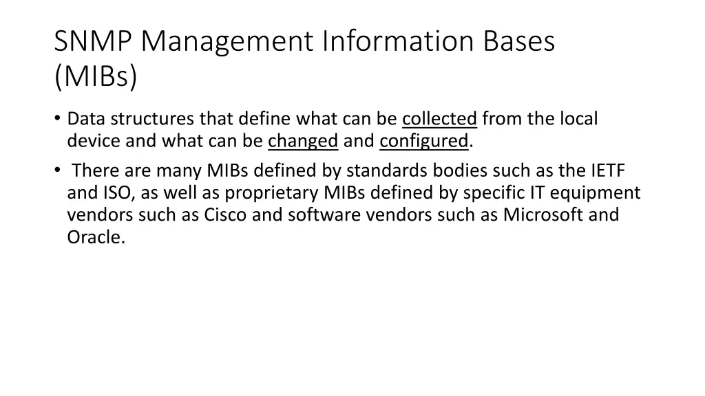 snmp management information bases mibs