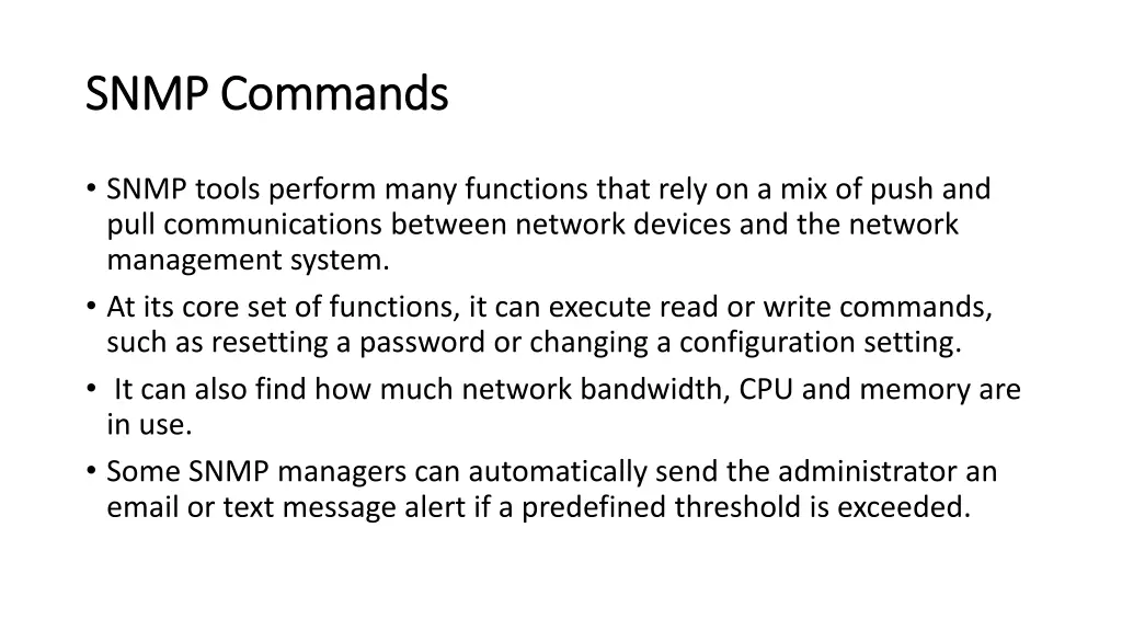 snmp snmp commands commands