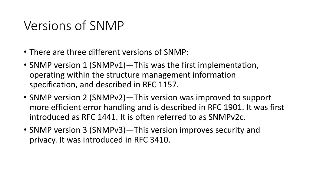 versions of snmp