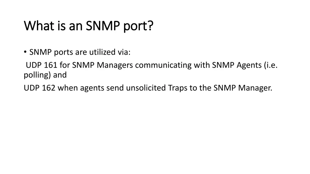 what is an snmp port what is an snmp port