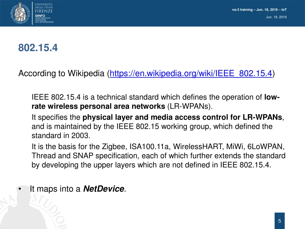 ns 3 training jun 18 2019 iot 3