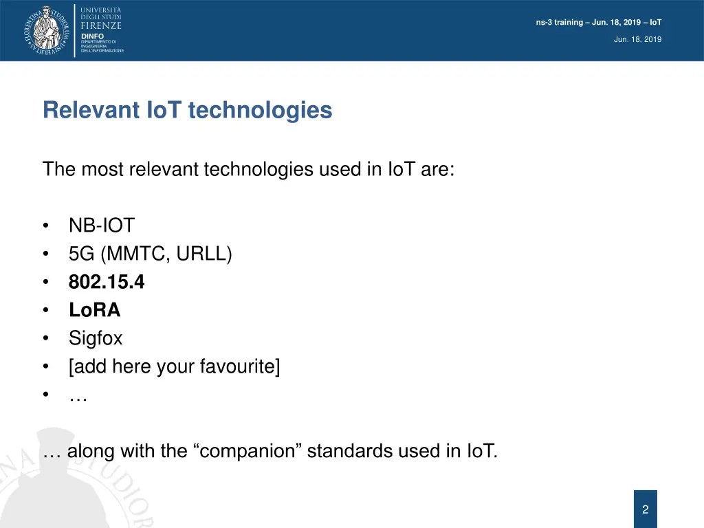 ns 3 training jun 18 2019 iot