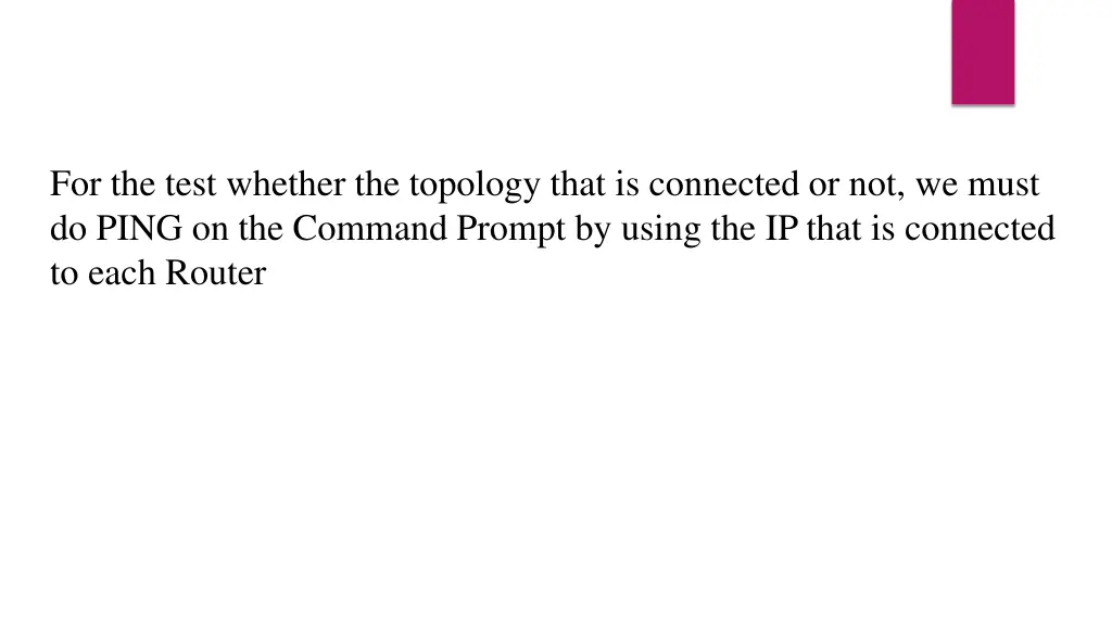 for the test whether the topology that