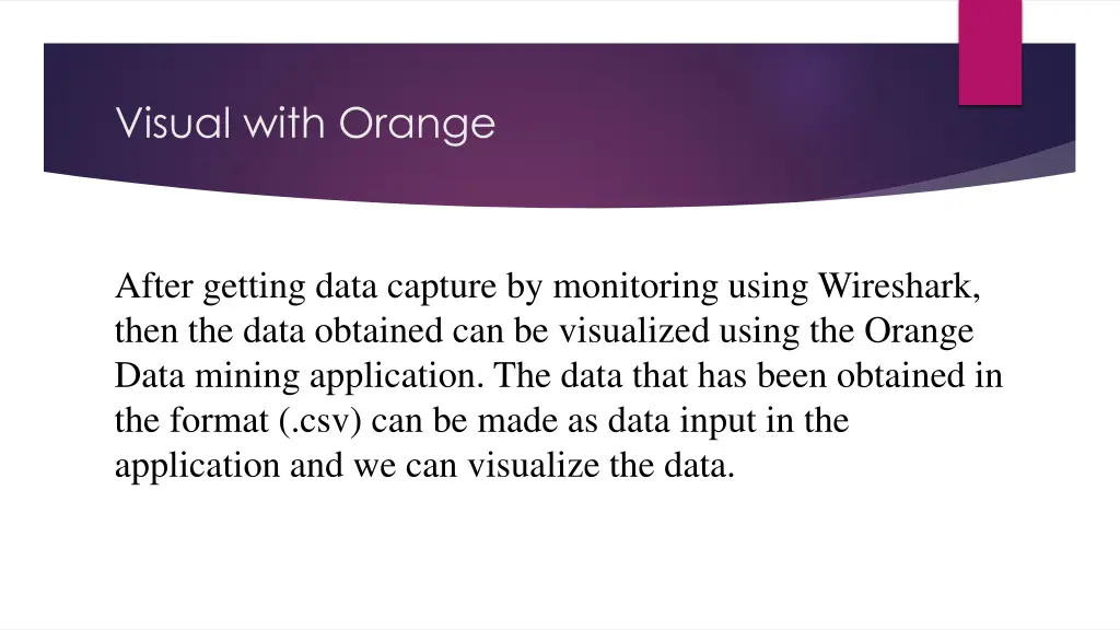 visual with orange