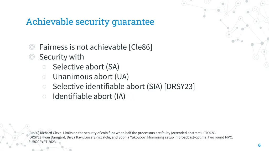 achievable security guarantee