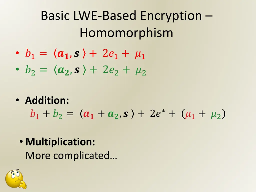 basic lwe based encryption homomorphism