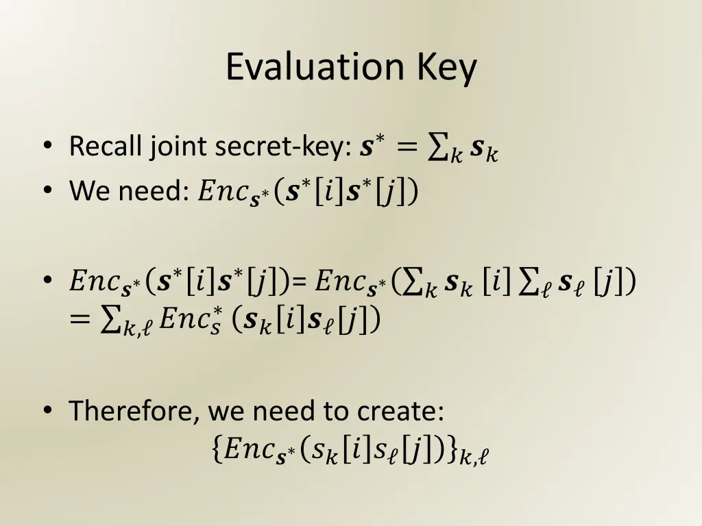 evaluation key