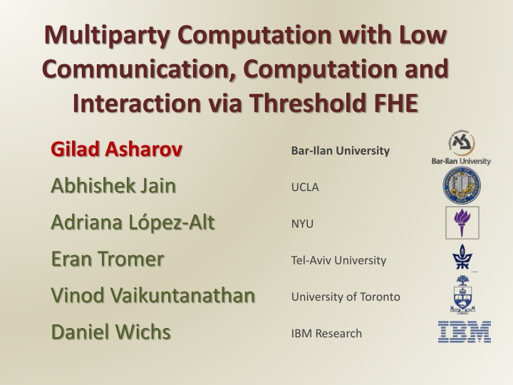 multiparty computation with low communication