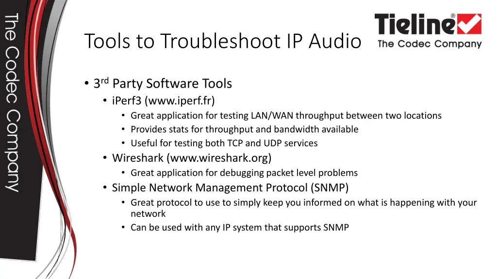 tools to troubleshoot ip audio 3