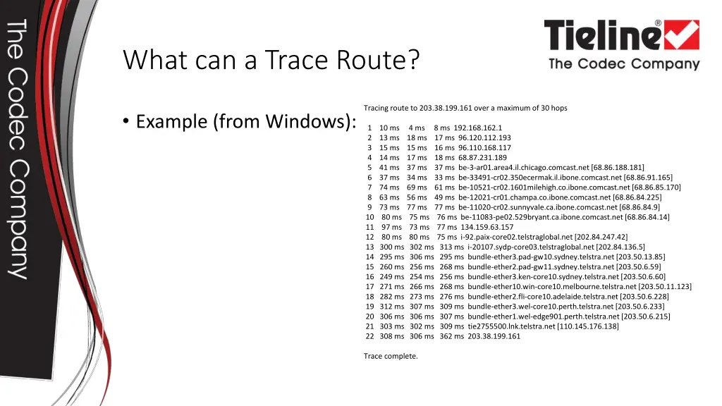 what can a trace route 1
