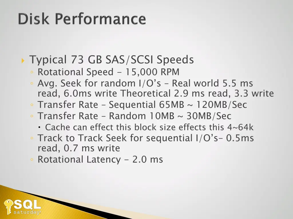 typical 73 gb sas scsi speeds rotational speed
