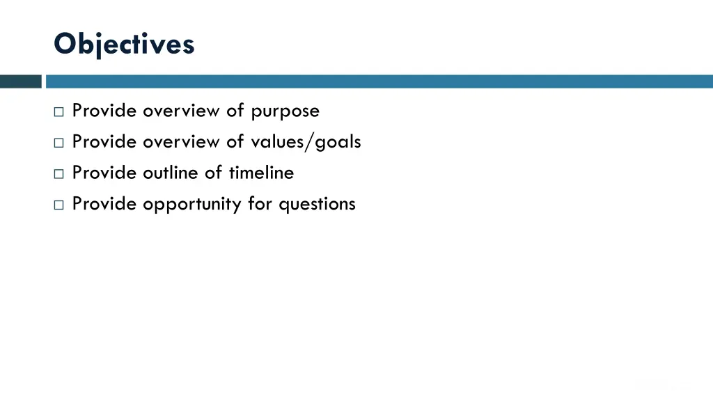 objectives