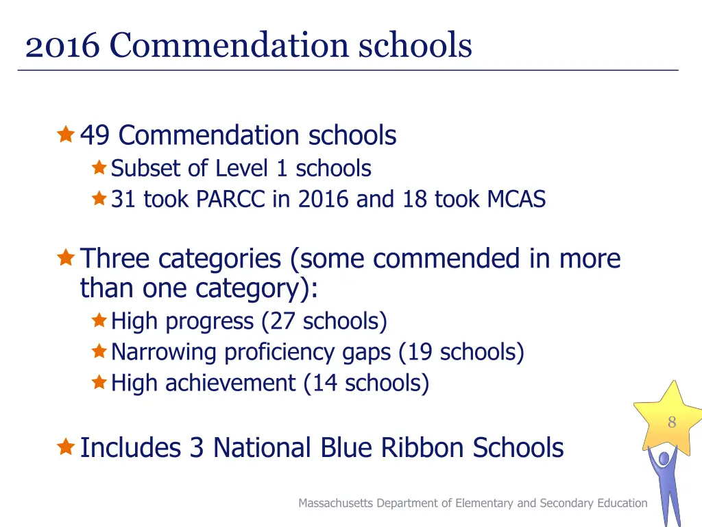 2016 commendation schools