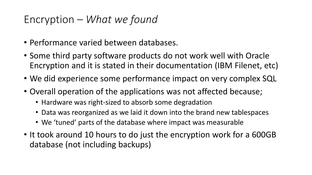 encryption what we found