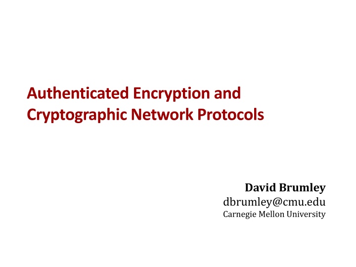 authenticated encryption and cryptographic