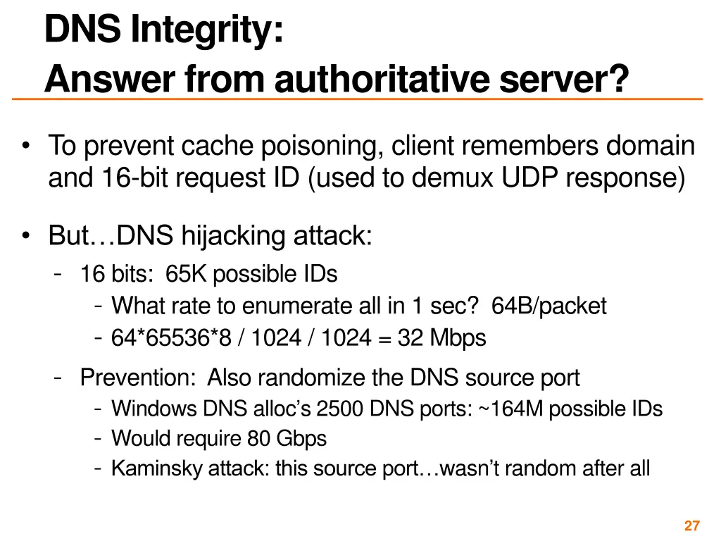 dns integrity answer from authoritative server 1