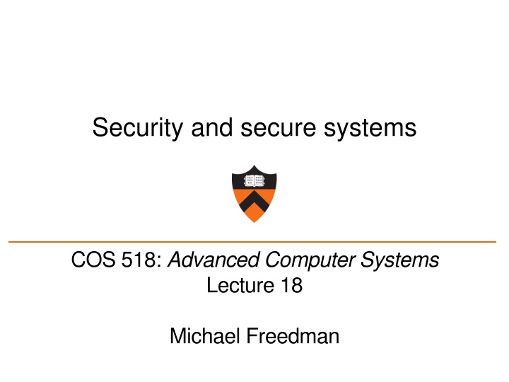 security and secure systems