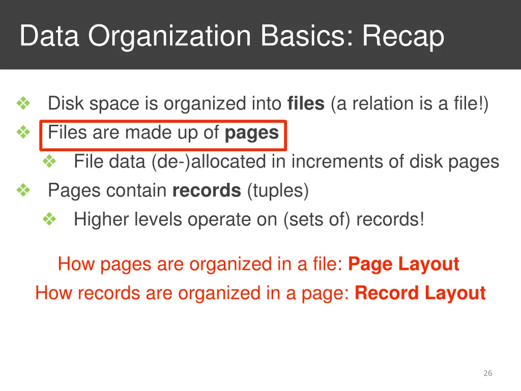 data organization basics recap