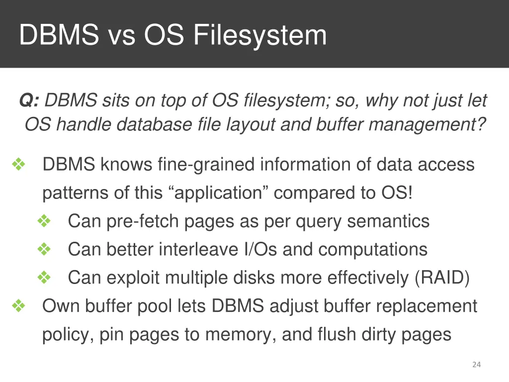 dbms vs os filesystem