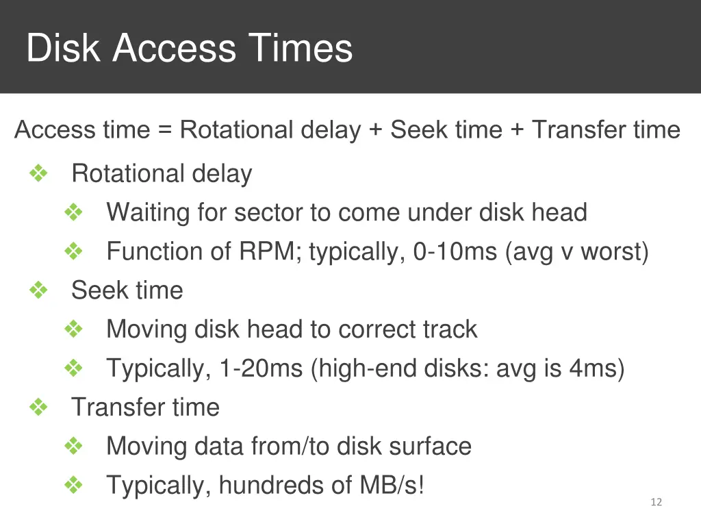 disk access times
