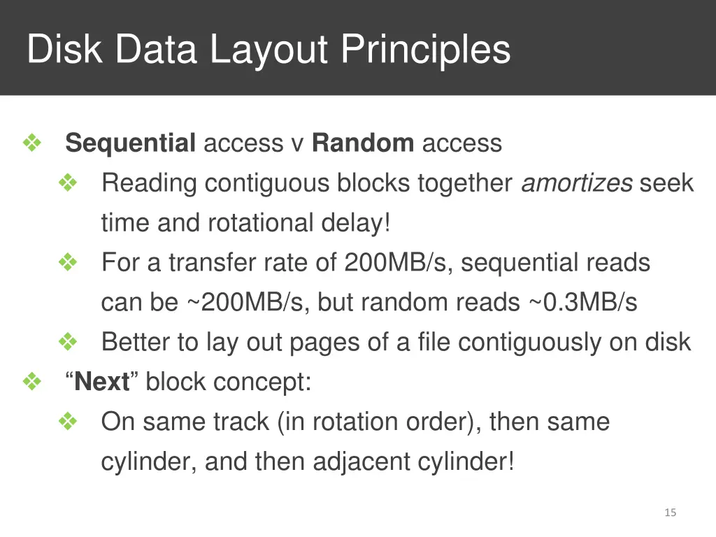 disk data layout principles