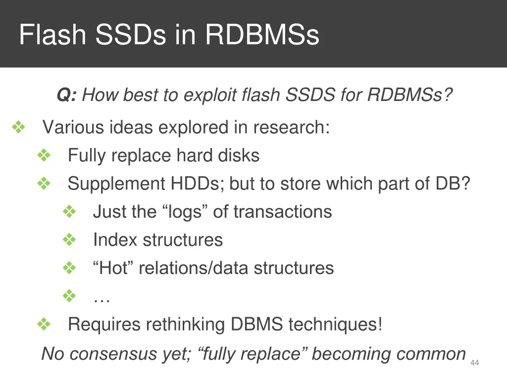flash ssds in rdbmss
