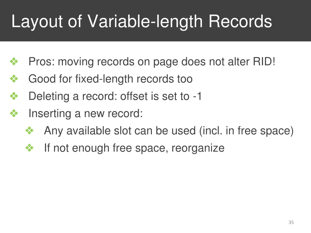 layout of variable length records 1