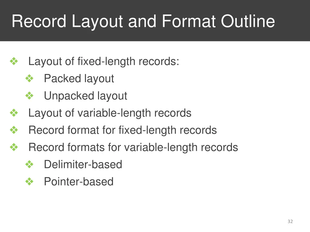 record layout and format outline