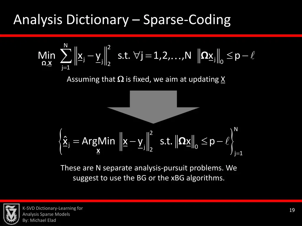 analysis dictionary sparse coding