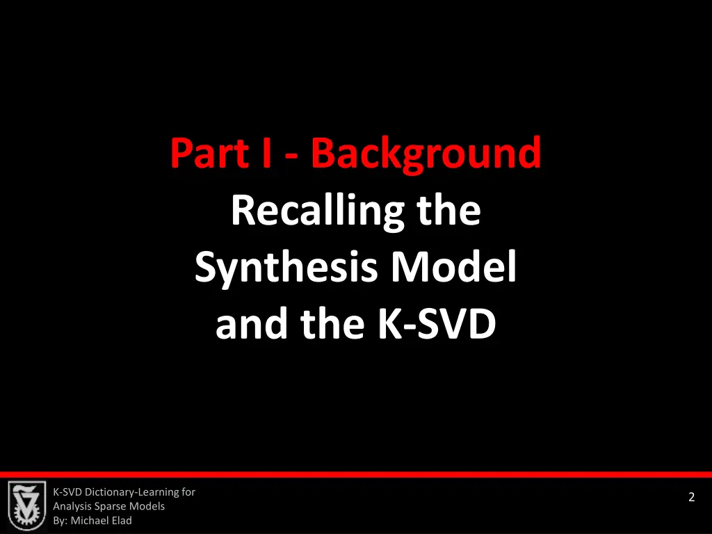 part i background recalling the synthesis model