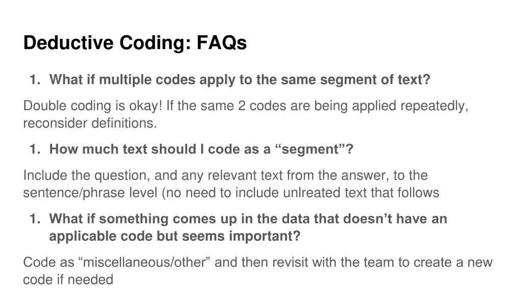 deductive coding faqs
