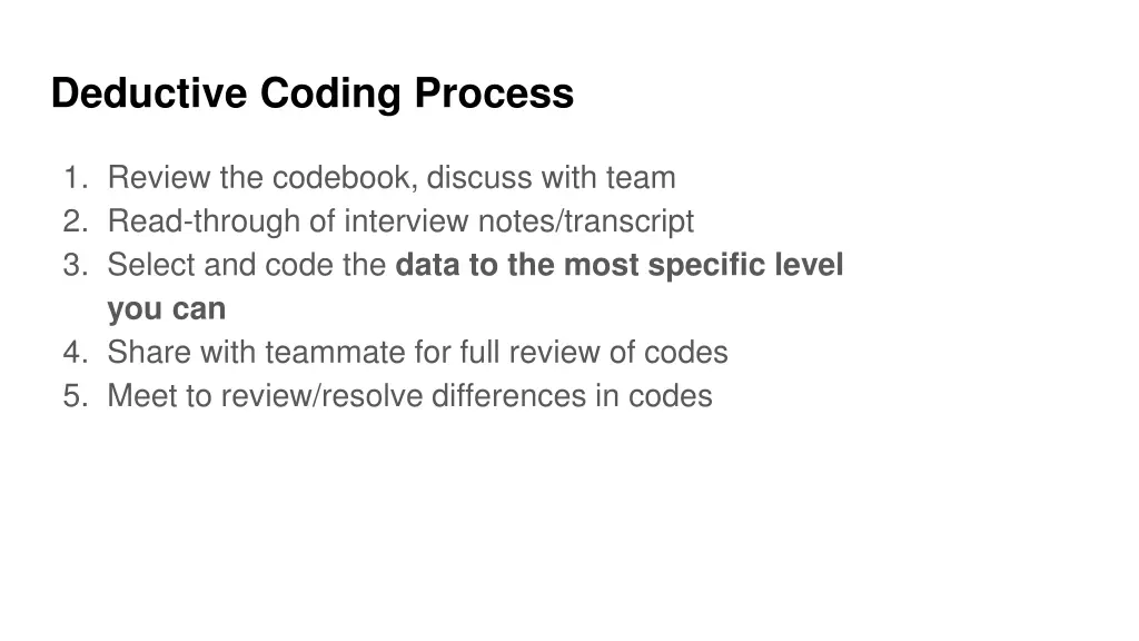deductive coding process