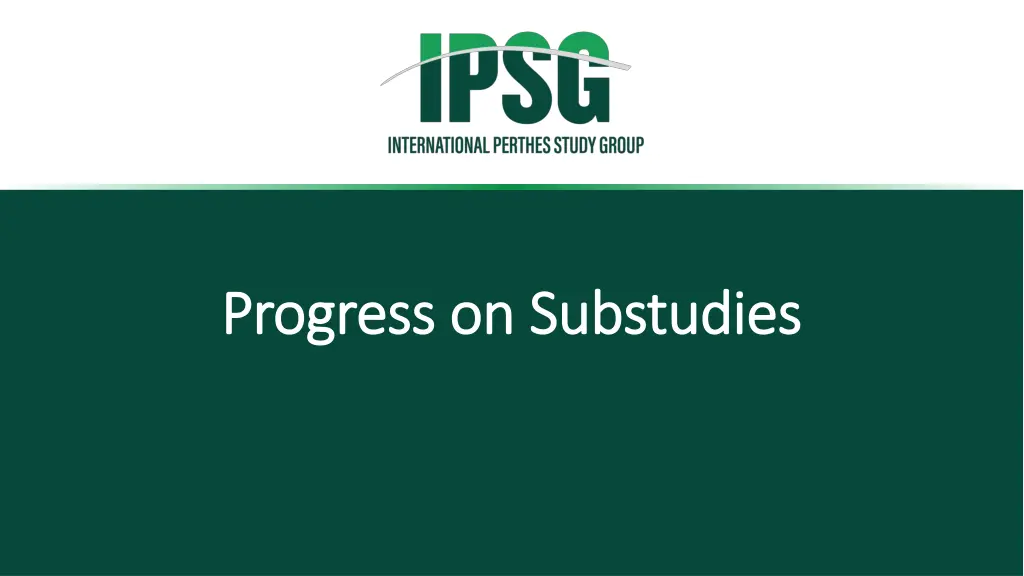 progress on progress on substudies