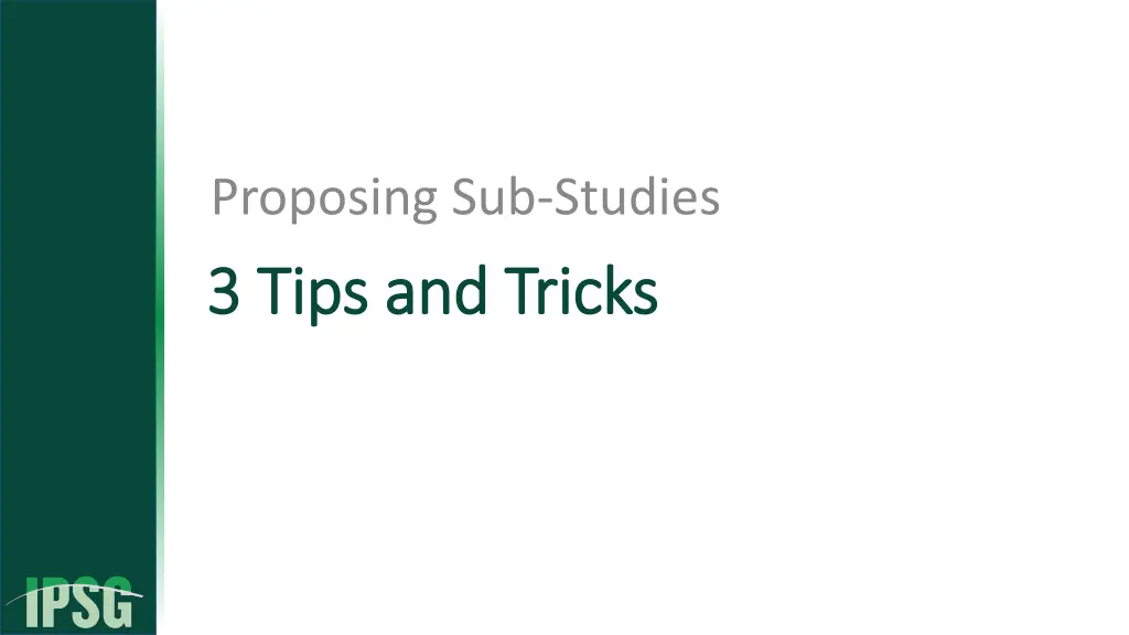 proposing sub studies