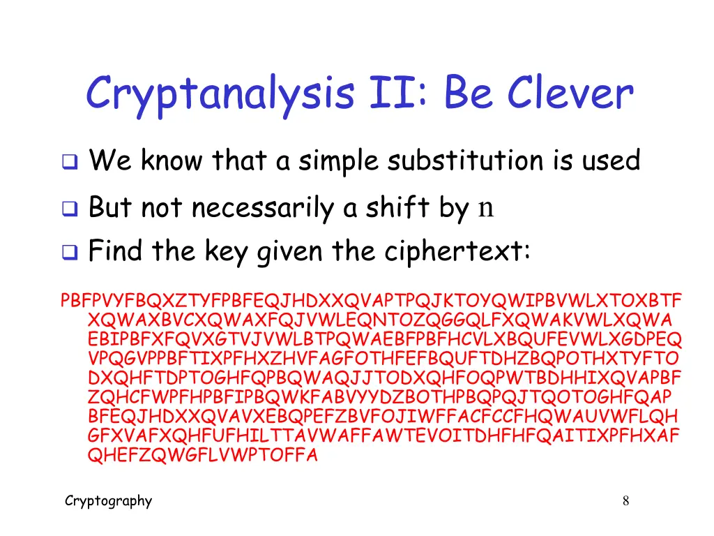 cryptanalysis ii be clever