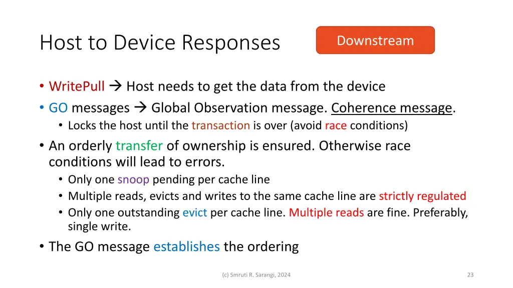 host to device responses